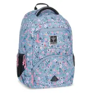 Ars Una: Zaino ergonomico scolastico Pearl Blossom Blue con fiori, 33x45x24cm