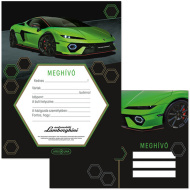 Ars Una: set da 10 inviti con motivo Lamborghini verde e buste
