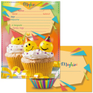 Ars Una: set di 10 inviti con motivo muffin e busta inclusa
