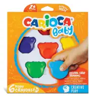 Baby Teddy a forma di orsetto pastelli a cera 6 pezzi - Carioca
