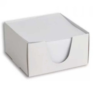 Blocco note quadrato 9x9x5 cm, 500 fogli, in scatola bianca