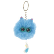 Borsa con pompon a forma di occhi - blu