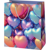 Borsa regalo di medie dimensioni con stampa a cuori 18x10x23cm