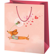 Borsa regalo di taglia normale con stampa di bassotti 11x6x14 cm
