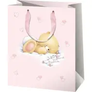 Borsa regalo normale rosa con orsetto 11x15x6cm