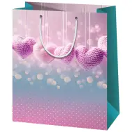 Borse regalo di dimensioni normali con cuori alluncinetto 11x6x14