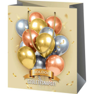 Buon compleanno! Borsa regalo di medie dimensioni con fantasia a palloncini 18 x 10 x 23 cm