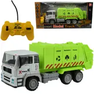 Camion della spazzatura con cabina in metallo telecomandato RC con effetti luminosi, scala 1/12, 27MHz, 36cm.