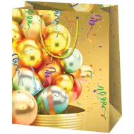 Cardex: Borsa regalo gigante con palloncini gialli, dimensioni 40,6x20x3x55,8 cm