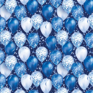 Carta da regalo blu e bianca con palloncini 100 x 70 cm