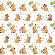 Carta da regalo per compleanno con stampa di capibara 100 x 70 cm