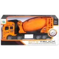 City Truck: Modello di camion in metallo a quattro assi con betoniera - con luci e suoni