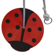 Coccinella di legno altalena piatta