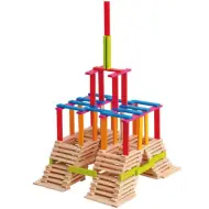 Costruzioni in legno colorate e naturali 200 pezzi - Woodyland