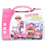Dream Home rosa casa delle bambole costruibile con accessori in valigia
