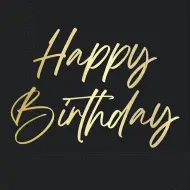 Elegante tovagliolo di carta con scritta "Happy Birthday" – 2 veli, 33x33 cm, 20 pezzi