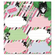 Etichette per quaderni confezionate Ars Una Think Pink con gatti 3x6 pezzi