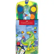 Faber-Castell: Set di acquerelli Connector da 12 pezzi con palette combinabili, tema dinosauri