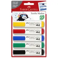 Faber-Castell: Set di pennarelli standard per tessuti, 5 pezzi