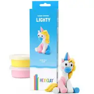 Hey Clay: Set di pasta modellabile con figura di Unicorno morbido e soffice
