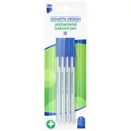 ICO: Set di 4 penne a sfera antibatteriche Signetta blu
