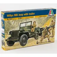 Italeri 1/35 Willys MB Jeep militare con rimorchio modello di veicolo