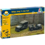 Italeri 1/72 Willys Jeep 1/4 ton 4x4 veicoli militari set di modelli da 2 pezzi