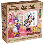Le avventure di Minnie Mouse e Paperina 2 in 1 puzzle Eco maxi da 24 pezzi e album da colorare 70x50cm - Lisciani