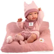 Llorens: Nica neonato bambina in abito rosa con cuscino 38 cm
