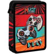 Luna: Astuccio a due piani completo con motivo "Must Team Lets Play Gamer"