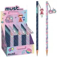 Luna: Matita in grafite per ragazze con gomma, disponibile in due varianti, 1 pezzo