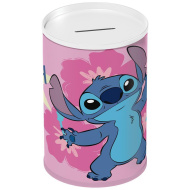 Luna: salvadanaio cilindrico in metallo con motivo Disney Stitch 10x15 cm