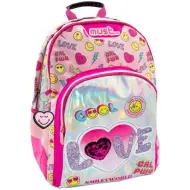 Must... Smiley zaino scolastico arrotondato a tre scomparti, zaino 32x18x43cm