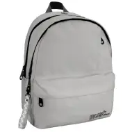 Must: Zaino scolastico grigio arrotondato a quattro scomparti, 32x19x42cm