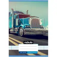 Nebulo: Quaderno a righe con graffette formato A/5, 14-32, per la prima classe, con motivo camion.