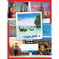 Nebulo: Quaderno cucito a righe formato A/4, 80 pagine, 32 righe, copertina con motivo thailandese