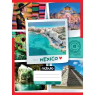 Nebulo: Quaderno spillato a righe formato A/4, 80 pagine, copertina con motivo Messico