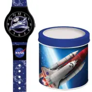 Orologio analogico NASA in scatola di metallo