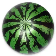 Pallone di gomma verde-nero a forma di anguria 23 cm