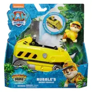 Paw Patrol: Jungle Pups Rubble minifigura con veicolo rinoceronte - Spin Master