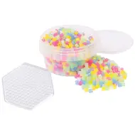 PlayBox: Perline trasparenti MIDI da 5 mm stirabili con base esagonale da 1000 pezzi