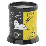 Portapenne cilindrico con scritta e motivo "Creative"