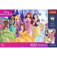 Principesse Disney puzzle UFT da 100 pezzi con poster - Trefl