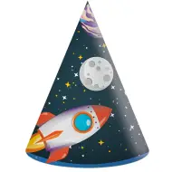 Set di 6 cappelli per festa di compleanno a tema avventura spaziale