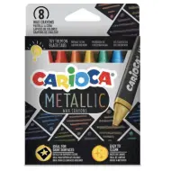 Set di 8 pastelli a cera triangolari metallici - Carioca