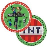 Set di 8 piatti di carta Minecraft da 23 cm