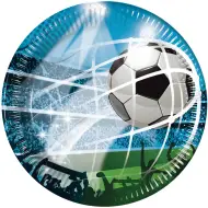 Set di 8 piatti di carta a tema calcio per festeggiare i gol