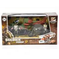 Set di giochi militari con moto e elicottero