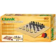 Set di gioco scacchi 3 in 1 con pezzi in plastica