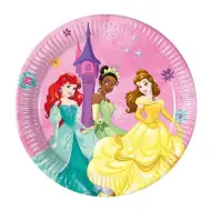 Set di piatti di carta Disney Principesse 8 pezzi da 20 cm